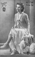 vintage ladies bed jacket knitting pattern templetons 736 1940s