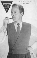 vintage waistcoat 1940's knitting pattern