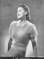 vintage ladies angora jumper knitting pattern 3835 patons