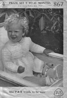 vintage baby pram coat knitting pattern 1940s