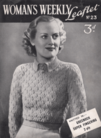 vintage ladies knitting pattern from 1940s