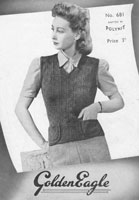 vintage golden eagle knitting pattern from wartime for slip over 