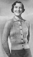 vintage ladies cardigan jumper knitting pattern from1 930s patons 3416