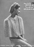 vintage ladies  bed jacket knitting pattern 1030s