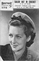 vintage ladies hat knitting pattern 1940s