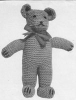 vintage teddy knitting pattern 1950s