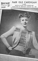 vintage fair isle ladies knitting pattern 1940