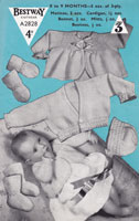 bestway matinee cardigan and bonnet knitting pattern 1940s vintage knitting patterns