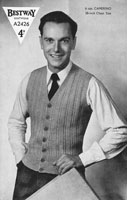 bestway mens vintage knitting pattern waistcoat 1940s