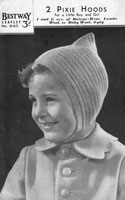 vintage little girls hood knitting pattern from 1940s