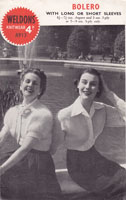 vintage welds a913 vintage bolero knitting pattern 1950s