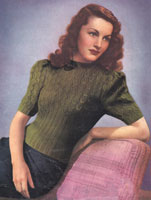 vintage ladies jumper kniting pattern from 1940s