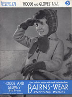 vintage girls hood knitting pattern from 1930s