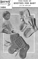 vintage baby bootees knitting pattern 1930s