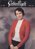 vintage ladies cardigan knitting pattern 1940s golden eagle 884