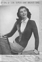 vintage ladies cardigan knitting pattern from 1940s