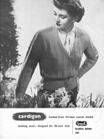 vintage ladies cardigan knitting pattern 1940s