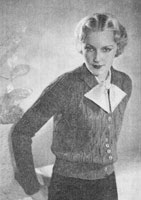 vintage ladies cardigan knitting pattern from 1930s