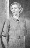 vintage ladies jumper knitting pattern from 1930s