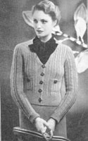 vintage ladies jumoer knitting pattern from 1930s