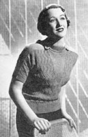 vintage ladies jumper knitting pattern from 1930s