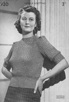 vintage ladies jumper knitting pattern 1940s