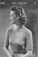 vintage ladies knitting pattern for jumper 1940s