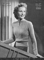 vintage ladies jumper knitting pattern from late 1930s