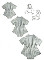 Great pattern vintage knitting pattern for dolls romper, works really well, knitted in double knitting to fit 12", 14" and 16" dolls