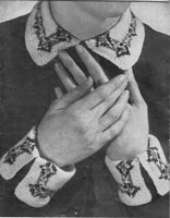 vintage ladies collar and cuffs fair isle 1940s