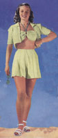 vintage knitting ladies beach wear 1940s