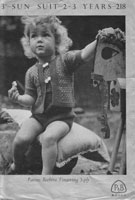 vintage knitting pattern for girls sun suit and bolero 1950s