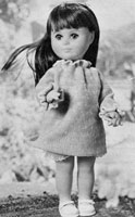 Great vintage dolls knitting pattern for dress with sleeves