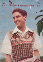 vintage fair isle mens tank top 1940s