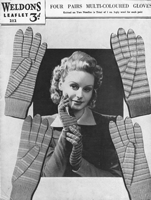 vintage glove knitting pattern 1940s