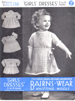 vintage girls dress knitting pattern 1940s