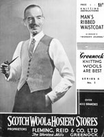 vintage mens knitting pattern menswaistcoat 1920s