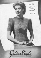 vintage ladies jumper knitting pattern from 1930s
