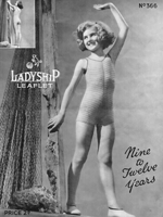 girls swim suit knitting pattern from 1930s knitting pattern