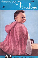 vintage baby knitting pattern for baby cape 1940s