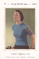 vintage ladies 1950s jumper knitting pattern