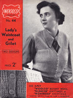 vintage ladies waist coat and gilet knitting pattern early 1930s
