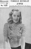 vintage tyrolean cardigan ladies knitting pattern 1940