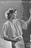 vintage ladies bed jacket knitting pattern 1940s