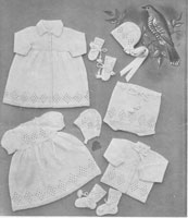 vintage baby layette knitting pattern from 1940s