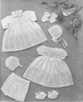 vintage baby layette knitting pattern from 1940s