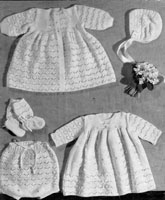 vintage baby layette knitting pattern from 1940s