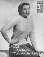 vintage ladies knitting pattern for cardigan 1940s