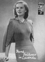 vintage ladies cardigan knitting pattern 1940s