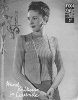 vintage ladies cardigan knitting pattern 1940s